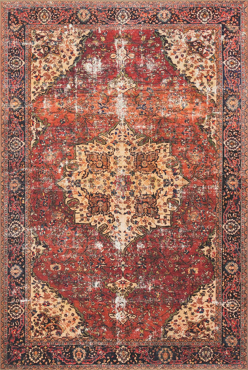 Loloi Loren Collection LQ-07 Red/Navy 2'-3" x 3'-9" Accent Rug - Image 1